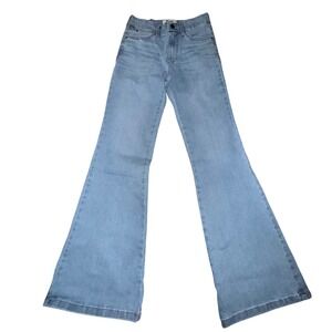 Wrangler Bespoke Flare Jeans 26x32 Light Wash High Rise Denim Retro Boho Western